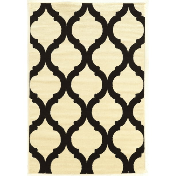 Black 5' x7' Linon Claremont Collection x's Gray Synthetic Rugs 